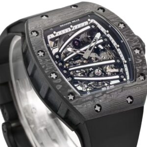 RICHARD MILLE RM59-01 LUXURY REPLICA WATCHES ALL BLACK CARBON CASE TOURBILLON 43x50MM 5 DONG HO RICHARD MILLE RM59 01 CHE TAC VO CARBON DEN MAT SO MAU DEN TOURBILLON 43x50MM 5