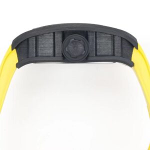 RICHARD MILLE RM59-01 BEST REPLICA WATCHES BLACK CARBON CASE GREEN DIAL YELLOW RUBBER STRAP TOURBILLON 43x50xMM 6 DONG HO RICHARD MILLE RM59 01 REPLICA VO CARBON DEN MAT XANH LA DAY CAO SU VANG TOURBILLON 43x50xMM 4