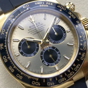 ROLEX COSMOGRAPH DAYTONA M126518LN-0012 HIGH END REPLICA WATCHES GOLD PLATE LUMINOUS HOURS OYSTERFLEX STRAP VS FACTORY 40MM 4 DONG HO ROLEX COSMOGRAPH DAYTONA M126518LN 0012 REP MA VANG DAY OYSTERFLEX VS FACTORY 7