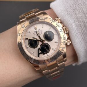 ROLEX DAYTONA 126505-0003 IMITATION LUXURY WATCHES ROSE GOLD PLATE SUNDUST DIAL 40MM 3 DONG HO ROLEX DAYTONA 126505 0003 REPLICA CHRONOGRAPH MA VANG HONG MAT SUNDUST 40MM 10
