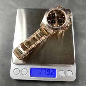 ROLEX DAYTONA 126505-0005 GOOD IMITATION WATCH ROSE GOLD PLATE CHOCOLATE DIAL INDEX HOURS QF FACTORY 40MM 1 DONG HO ROLEX DAYTONA 126505 0005 REPLICA MA VANG HONG MAT SO CHOCOLATE COC DA QUANG QF FACTORY 40MM 1