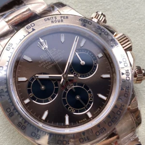 ROLEX DAYTONA 126505-0005 GOOD IMITATION WATCH ROSE GOLD PLATE CHOCOLATE DIAL INDEX HOURS QF FACTORY 40MM 4 DONG HO ROLEX DAYTONA 126505 0005 REPLICA MA VANG HONG MAT SO CHOCOLATE COC DA QUANG QF FACTORY 40MM 6