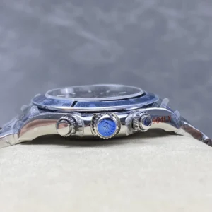 ROLEX DAYTONA 126509-0005 IMITATION LUXURY WATCHES BLUE DIAL INDEX HOURS QF FACTORY 40MM 6 DONG HO ROLEX DAYTONA 126509 0005 CHE TAC MAT SO MAU XANH COC DA QUANG DAY THEP QF FACTORY 40MM 5