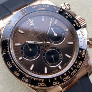 ROLEX DAYTONA 126515 IMITATION WATCHES CHOCOLATE DIAL ROSE GOLD PLATE OYSTERFLEX STRAP QF FACTORY 40MM 4 DONG HO ROLEX DAYTONA 126515 REP 11 MA VANG HONG MAT SO NAU CHOCOLATE DAY OYSTERFLEX QF FACTORY 40MM 6