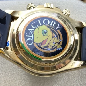 ROLEX DAYTONA M126518LN REPLICA WATCHES BLUE GEM DIAL GOLD PLATE OYSTERFLEX STRAP QF FACTORY 40MM 6 DONG HO ROLEX DAYTONA M126518LN REPLICA MAT XANH 6