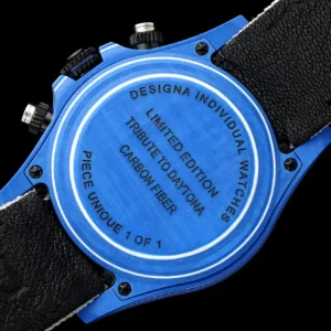 ROLEX DIW DAYTONA LUXURY IMITATION WATCHES BLUE CARBON CASE GREY DIAL FABRIC STRAP DIW FACTORY 40MM 8 DONG HO ROLEX DIW DAYTONA REPLICA 11 VO CARBON XANH MAT SO XAM DAY VAI DIW FACTORY 40MM 2