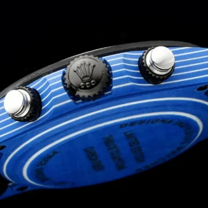 ROLEX DIW DAYTONA LUXURY IMITATION WATCHES BLUE CARBON CASE GREY DIAL FABRIC STRAP DIW FACTORY 40MM 6 DONG HO ROLEX DIW DAYTONA REPLICA 11 VO CARBON XANH MAT SO XAM DAY VAI DIW FACTORY 40MM 4