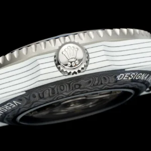 ROLEX DIW GMT-MASTER II KNOCK OFF WATCHES CARBON FIBER CASE GREY DIAL GREEN FABRIC STRAP DIW FACTORY 40MM 6 DONG HO ROLEX DIW GMT MASTER II REP 11 VO CARBON FIBER MAT SO XAM DAY VAI DIW FACTORY 40MM 4