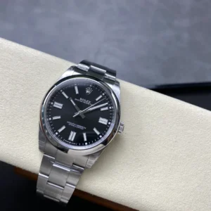 ROLEX OYSTER PERPETUAL M124300-0002 LUXURY FAKE WATCHES BLACK DIAL AUTOMATIC VS FACTORY 36/41MM 2 DONG HO ROLEX OYSTER PERPETUAL M124300 0002 REPLICA CAO CAP MAT SO MAU DEN 36 42MM 9