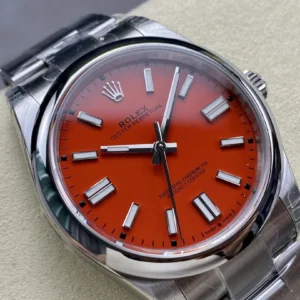 ROLEX OYSTER PERPETUAL M124300-0007 GOOD IMITATION WATCHES RED DIAL AUTOMATIC VS FACTORY 41MM 3 DONG HO ROLEX OYSTER PERPETUAL M124300 0007 REPLICA CAO CAP MAT SO MAU DO VS FACTORY 42MM 6