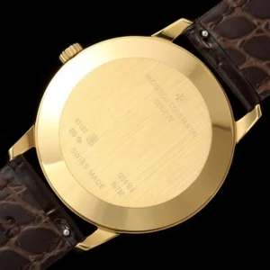 VACHERON CONSTANTIN PATRIMONY 81180 LUXURY FAKE WATCHES GOLD PLATE WHITE DIAL LEATHER STRAP KZ FACTORY 40MM 5 DONG HO VACHERON CONSTANTIN 81180 CHE TAC MA VANG MAT TRANG DAY DA KZ FACTORY 40MM 5