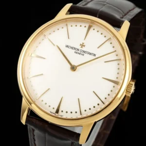 VACHERON CONSTANTIN PATRIMONY 81180 LUXURY FAKE WATCHES GOLD PLATE WHITE DIAL LEATHER STRAP KZ FACTORY 40MM 2 DONG HO VACHERON CONSTANTIN 81180 CHE TAC MA VANG MAT TRANG DAY DA KZ FACTORY 40MM 8