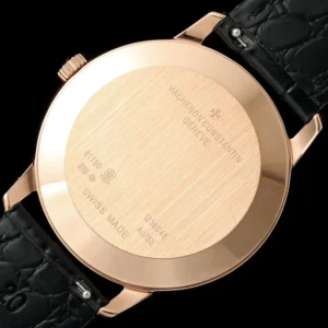 VACHERON CONSTANTIN PATRIMONY 81180R IMITATION WATCHES ROSE GOLD PLATE BLACK DIAL LEATHER STRAP KZ FACTORY 40MM 7 DONG HO VACHERON CONSTANTIN PATRIMONY 81180R REP 11 MA VANG HONG MAT DEN DAY DA KZ FACTORY 40MM 3
