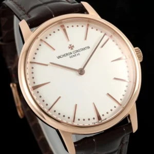 VACHERON CONSTANTIN PATRIMONY 81180R GOOD IMITATION WATCHES ROSE GOLD PLATE CASE WHITE DIAL LEATHER STRAP KZ FACTORY 40MM 1 DONG HO VACHERON CONSTANTIN PATRIMONY 81180R REPLICA 11 MA VANG HONG MAT SO MAU TRANG DAY DA KZ FACTORY 40MM 9