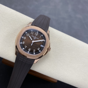 PATEK PHILIPPE AQUANAUT 5167 IMITATION LUXURY WATCHES ROSE GOLD PLATE CHOCOLATE DIAL BROWN RUBBER STRAP AUTOMATIC 40MM 2 DONG HO PATEK PHILIPPE AQUANAUT 5167 CHE TAC CAO CAP MA VANG HONG MAT NAU CHOCOLATE TINH CHINH AUTOMATIC 40MM 13