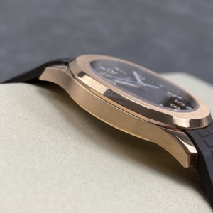 PATEK PHILIPPE AQUANAUT 5167 IMITATION LUXURY WATCHES ROSE GOLD PLATE CHOCOLATE DIAL BROWN RUBBER STRAP AUTOMATIC 40MM 5 DONG HO PATEK PHILIPPE AQUANAUT 5167 CHE TAC CAO CAP MA VANG HONG MAT NAU CHOCOLATE TINH CHINH AUTOMATIC 40MM 22