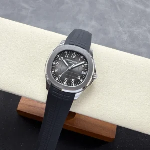 PATEK PHILIPPE AQUANAUT 5167 IMITATION WATCHES CUSTOM GREY DIAL BLACK RUBBER STRAP 40MM 3 DONG HO PATEK PHILIPPE AQUANAUT 5167 REPLICA 11 MAT XAM TINH CHINH DAY CAO SU DEN 40MM 10
