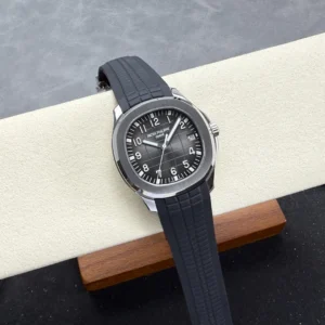 PATEK PHILIPPE AQUANAUT 5167 IMITATION WATCHES CUSTOM GREY DIAL BLACK RUBBER STRAP 40MM 2 DONG HO PATEK PHILIPPE AQUANAUT 5167 REPLICA 11 MAT XAM TINH CHINH DAY CAO SU DEN 40MM 11