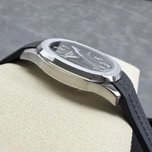 PATEK PHILIPPE AQUANAUT 5167 IMITATION WATCHES CUSTOM GREY DIAL BLACK RUBBER STRAP 40MM 7 DONG HO PATEK PHILIPPE AQUANAUT 5167 REPLICA 11 MAT XAM TINH CHINH DAY CAO SU DEN 40MM 6