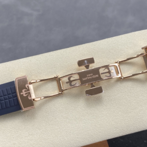 PATEK PHILIPPE AQUANAUT 5167 REPLICA WATCH ROSE GOLD PLATE CUSTOM BLUE DIAL RUBBER STRAP AUTOMATIC 40MM 10 DONG HO PATEK PHILIPPE AQUANAUT 5167 REPLICA MA VANG HONG MAT XANH BLUE TINH CHINH AUTOMATIC 40MM 4