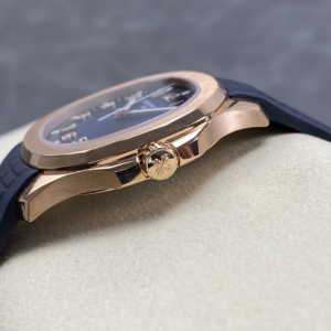 PATEK PHILIPPE AQUANAUT 5167 REPLICA WATCH ROSE GOLD PLATE CUSTOM BLUE DIAL RUBBER STRAP AUTOMATIC 40MM 7 DONG HO PATEK PHILIPPE AQUANAUT 5167 REPLICA MA VANG HONG MAT XANH BLUE TINH CHINH AUTOMATIC 40MM 7