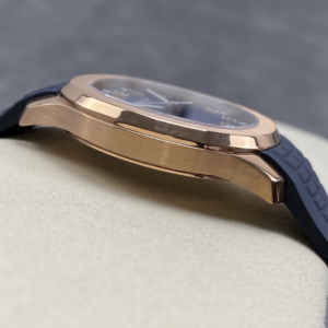 PATEK PHILIPPE AQUANAUT 5167 REPLICA WATCH ROSE GOLD PLATE CUSTOM BLUE DIAL RUBBER STRAP AUTOMATIC 40MM 6 DONG HO PATEK PHILIPPE AQUANAUT 5167 REPLICA MA VANG HONG MAT XANH BLUE TINH CHINH AUTOMATIC 40MM 8