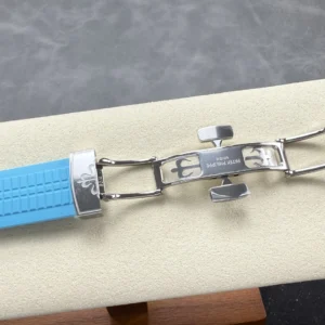 PATEK PHILIPPE AQUANAUT 5167 GOOD IMITATION WATCHES CUSTOM GREY DIAL BLUE RUBBER STRAP AUTOMATIC 40MM 9 DONG HO PATEK PHILIPPE AQUANAUT 5167 REPLICA MAT XAM TINH CHINH DAY CAO SU XANH 40MM 1