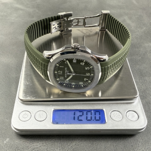 PATEK PHILIPPE AQUANAUT 5168G LUXURY FAKE WATCHES CUSTOM MOVEMENT CALIBRE 330 GREEN DIAL RUBBER STRAP AUTOMATIC 42MM 1 DONG HO PATEK PHILIPPE AQUANAUT 5168G CHE TAC CAO CAP MAT XANH LA TINH CHINH DAY CAO SU 42MM 1