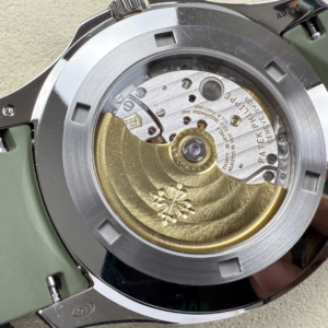PATEK PHILIPPE AQUANAUT 5168G LUXURY FAKE WATCHES CUSTOM MOVEMENT CALIBRE 330 GREEN DIAL RUBBER STRAP AUTOMATIC 42MM 10 DONG HO PATEK PHILIPPE AQUANAUT 5168G CHE TAC CAO CAP MAT XANH LA TINH CHINH DAY CAO SU 42MM 5
