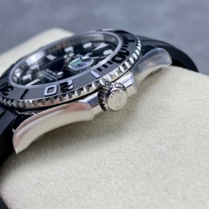 ROLEX YACHT-MASTER REPLICA WATCH BLACK DIAL STAINLESS STEEL CUSTOM WEIGHT LIKE AUTHENTIC AR FACTORY 40MM 5 DONG HO ROLEX YACHT MASTER REPLICA 11 TINH CHINH TRONG LUONG BAN THEP MAT DEN CHUAN AUTH AR FACTORY 40MM 6