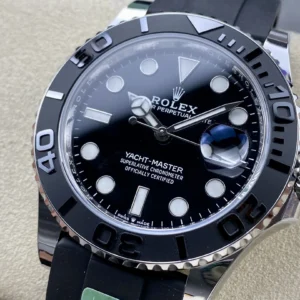 ROLEX YACHT-MASTER REPLICA WATCH BLACK DIAL STAINLESS STEEL CUSTOM WEIGHT LIKE AUTHENTIC AR FACTORY 40MM 4 DONG HO ROLEX YACHT MASTER REPLICA 11 TINH CHINH TRONG LUONG BAN THEP MAT DEN CHUAN AUTH AR FACTORY 40MM 7