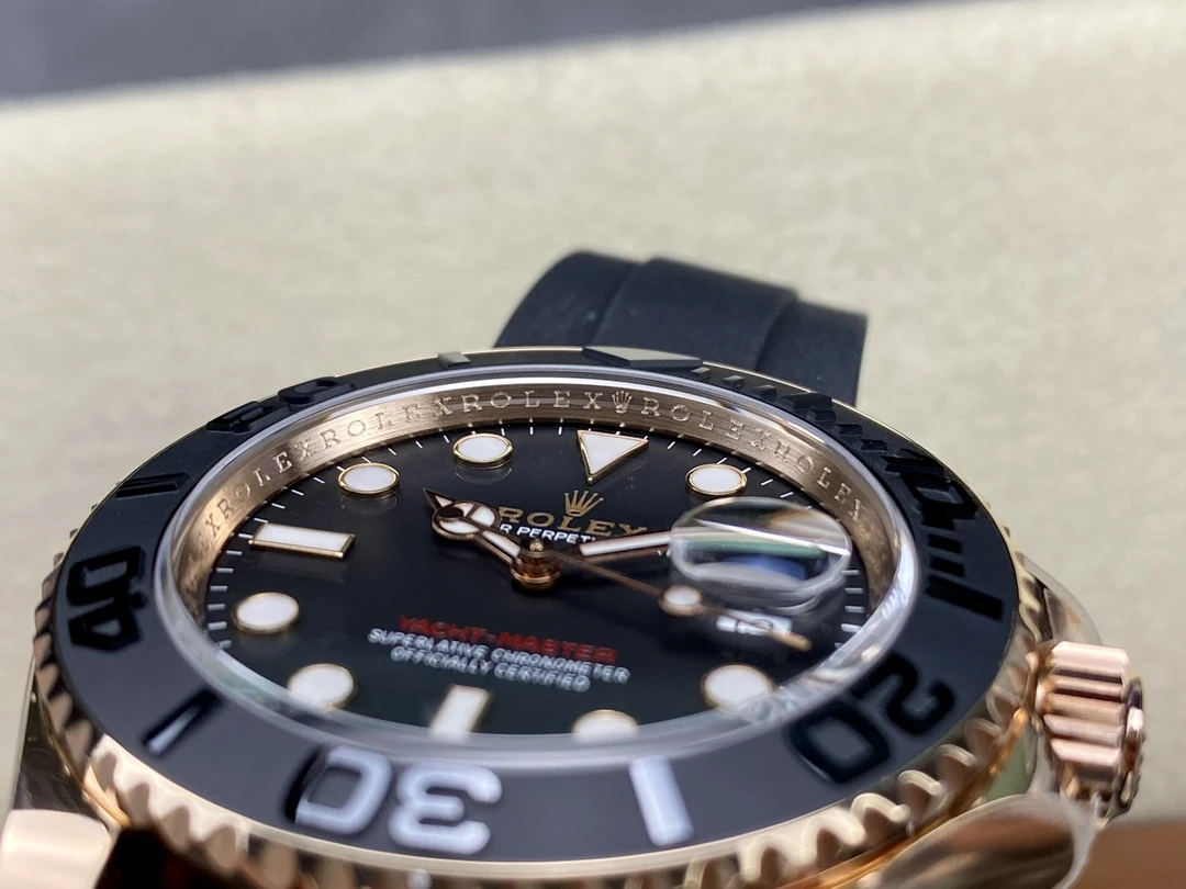ĐỒNG HỒ ROLEX YACHT-MASTER REPLICA TINH CHỈNH TRỌNG LƯỢNG BẢN MẠ VÀNG HỒNG MẶT ĐEN CHUẨN AUTH AR FACTORY 40MM (1) DONG HO ROLEX YACHT MASTER REPLICA TINH CHINH TRONG LUONG BAN MA VANG HONG MAT DEN CHUAN AUTH AR FACTORY 40MM 1