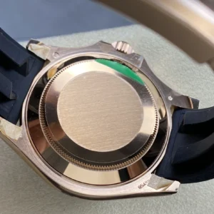 ROLEX YACHT-MASTER IMITATION WATCH ROSE GOLD PLATE VERSION CUSTOM WEIGHT BLACK DIAL AR FACTORY 40MM 9 DONG HO ROLEX YACHT MASTER REPLICA TINH CHINH TRONG LUONG BAN MA VANG HONG MAT DEN CHUAN AUTH AR FACTORY 40MM 4