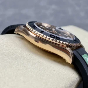 ROLEX YACHT-MASTER IMITATION WATCH ROSE GOLD PLATE VERSION CUSTOM WEIGHT BLACK DIAL AR FACTORY 40MM 8 DONG HO ROLEX YACHT MASTER REPLICA TINH CHINH TRONG LUONG BAN MA VANG HONG MAT DEN CHUAN AUTH AR FACTORY 40MM 5